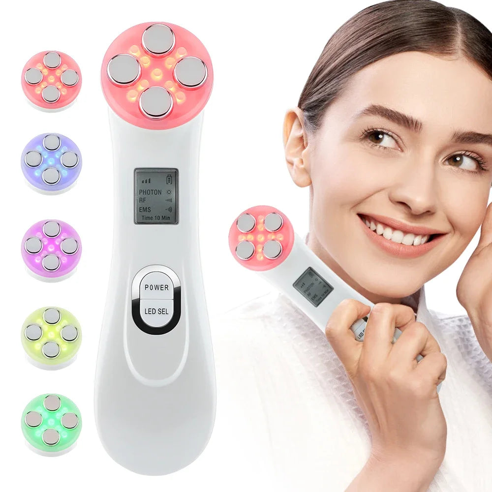 5-in-1 LED Skin Tightening Device – EMS Photon Therapy for Face Lifting & Spa Treatments