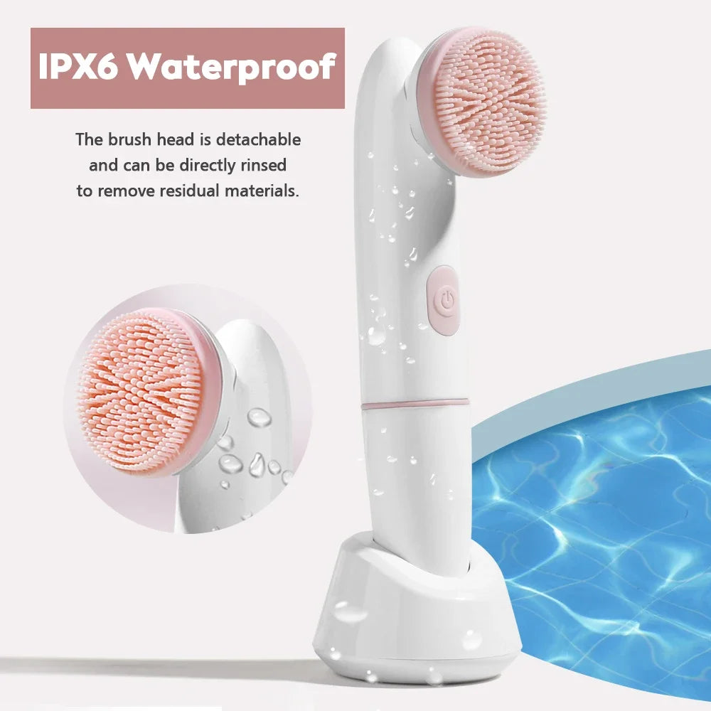 Electric Facial Cleaner – 2-in-1 Silicone Cleansing Brush & Massager for Spa Skin Care