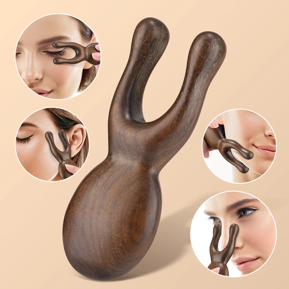 Face & Scalp Gua Sha Massager with Resin & Sandalwood Tool