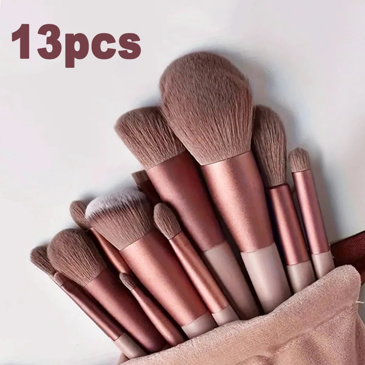 13-Piece Colorful Makeup Brush Set – Eyeshadow, Foundation & Blush Tools