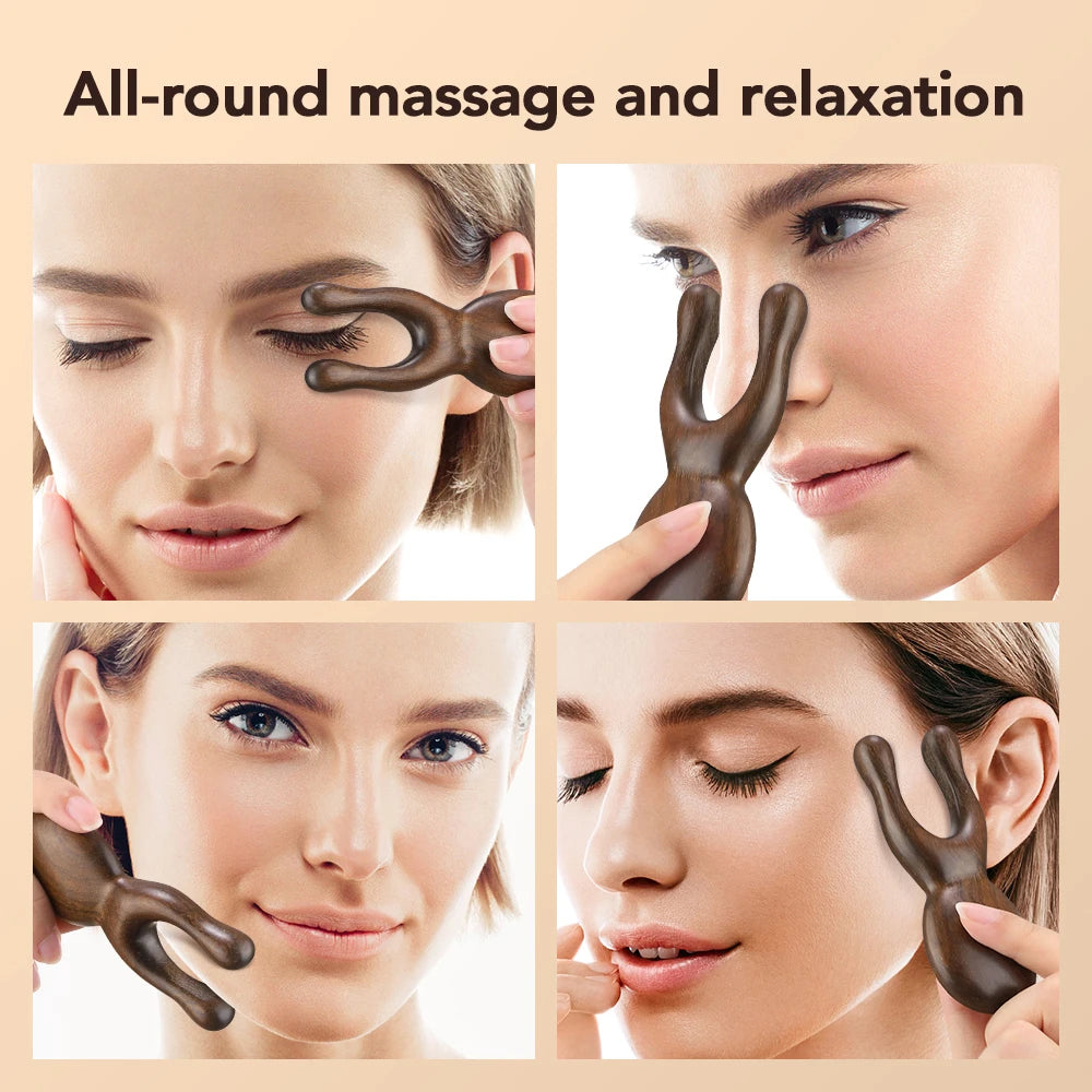 Face & Scalp Gua Sha Massager with Resin & Sandalwood Tool