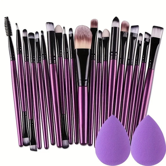 20-Piece Makeup Brush Set – Eyeshadow, Concealer, Blush, Powder & Foundation Tools