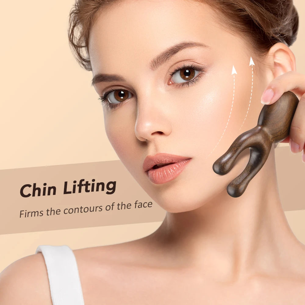 Face & Scalp Gua Sha Massager with Resin & Sandalwood Tool