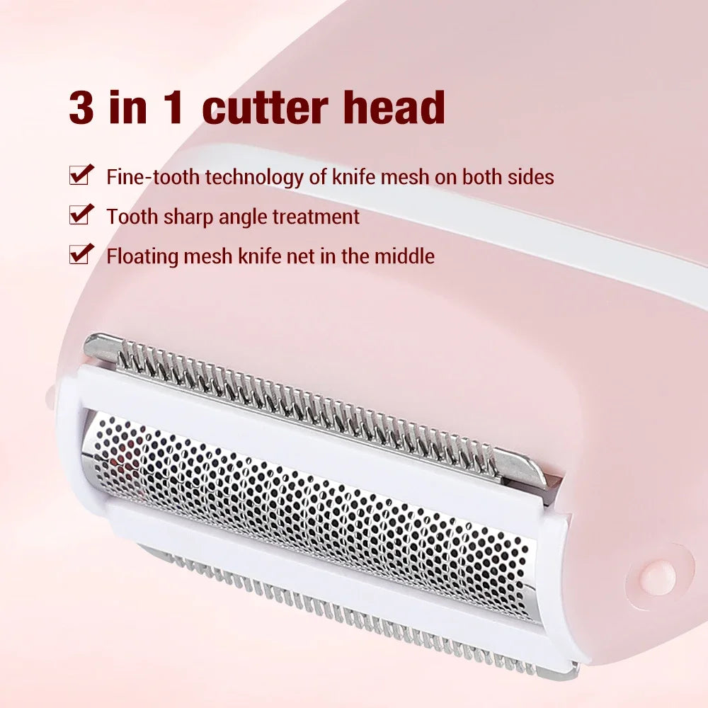 3-in-1 Women's Electric Shaver for All-Body Hair Removal