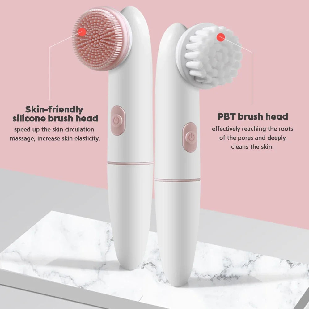 Electric Facial Cleaner – 2-in-1 Silicone Cleansing Brush & Massager for Spa Skin Care