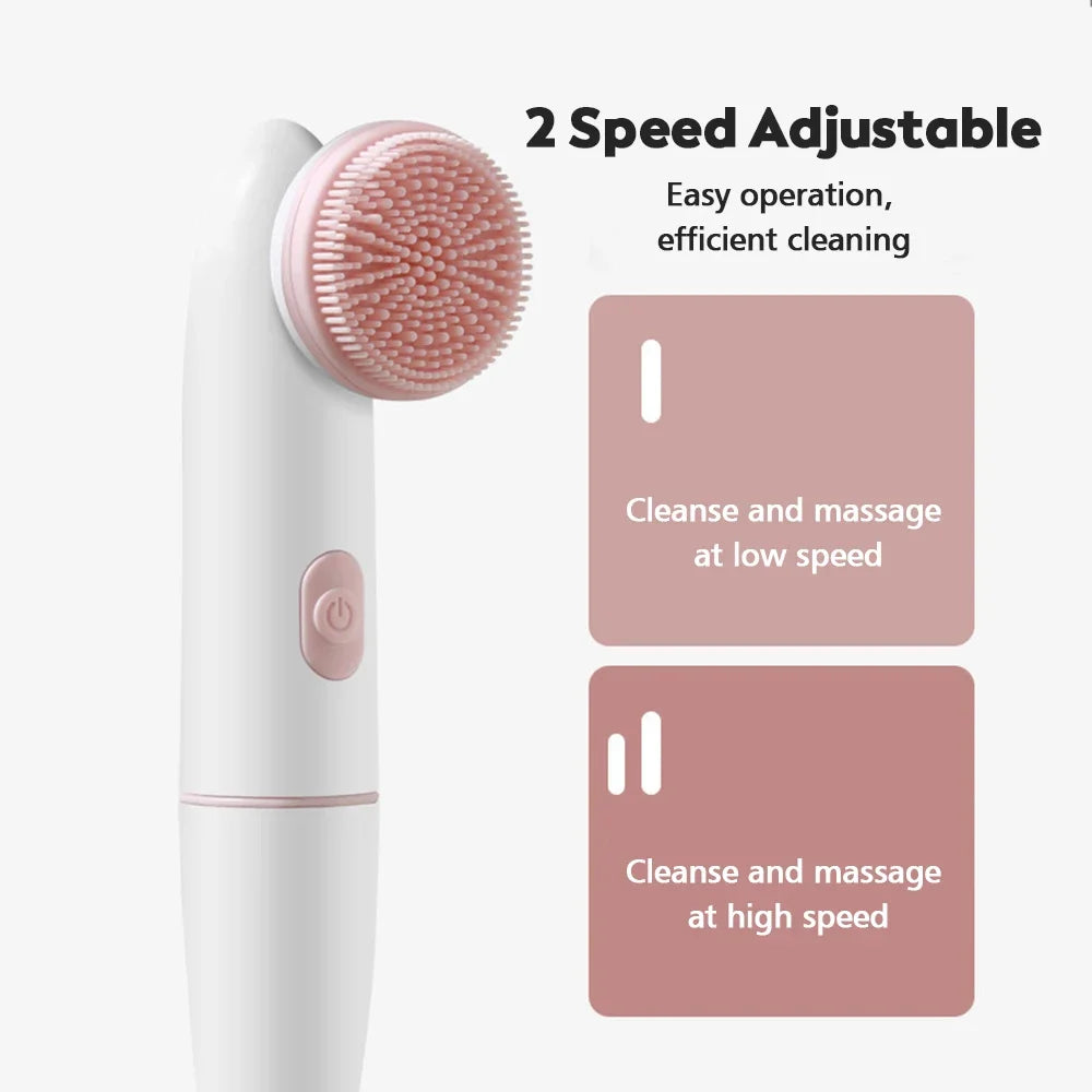 Electric Facial Cleaner – 2-in-1 Silicone Cleansing Brush & Massager for Spa Skin Care